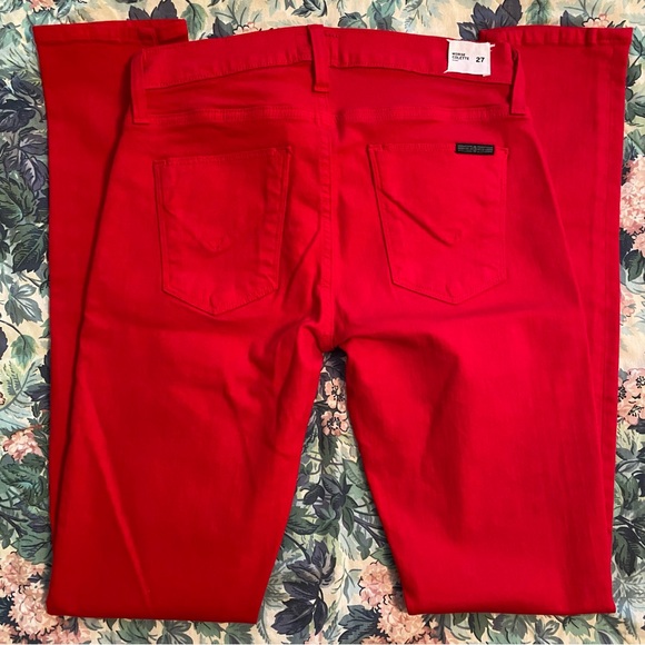 HUDSON Jeans Holiday Red Colette Midrise Skinny Size 27 Waist 28” Inseam 31.5”. - Picture 3 of 10